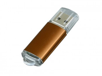 USB 2.0- флешка на 8 Гб с прозрачным колпачком, коричневый, размер 8Gb