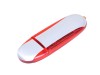 USB 2.0- флешка промо на 64 Гб овальной формы, красный/серебристый, размер 64Gb