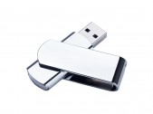 USB 2.0- флешка на 512 Мб глянцевая поворотная, серебристый, размер 512Mb