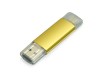 USB 2.0/micro USB- флешка на 16 Гб, золотистый, размер 16Gb
