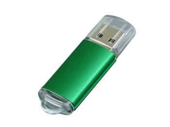 USB 2.0- флешка на 4 Гб с прозрачным колпачком, зеленый, размер 4Gb