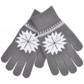 Перчатки для сенсорных экранов 'Снежинка', серый