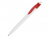 Ручка пластиковая шариковая «Какаду», белый/красный