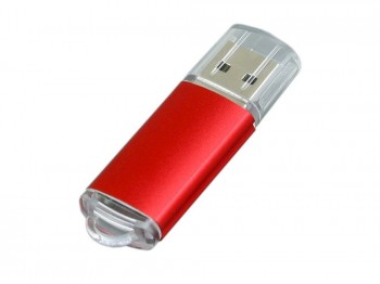 USB 2.0- флешка на 32 Гб с прозрачным колпачком, красный, размер 32Gb