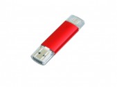 USB 2.0/micro USB- флешка на 16 Гб, красный, размер 16Gb