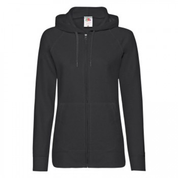 Толстовка женская без начеса LADIES LIGHTWEIGHT HOODED SWEAT 240, черный, размер XL