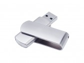 USB 3.0- флешка на 32 Гб глянцевая поворотная, серебристый, размер 32Gb