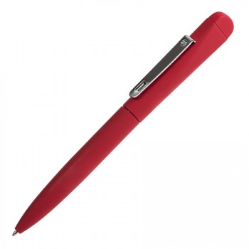 IQ, ручка с флешкой, 8 GB, металл, soft-touch, красный, серебристый