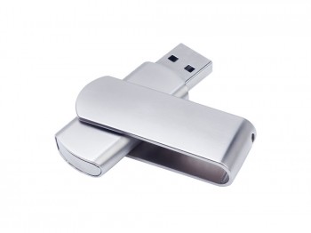USB 2.0- флешка на 8 Гб матовая поворотная, серебристый, размер 8Gb