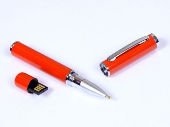 USB 2.0- флешка на 32 Гб в виде ручки с мини чипом, оранжевый, размер 32Gb
