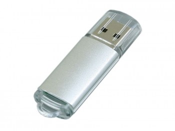 USB 2.0- флешка на 64 Гб с прозрачным колпачком, серебристый, размер 64Gb