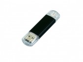 USB 2.0/micro USB- флешка на 64 Гб, черный, размер 64Gb
