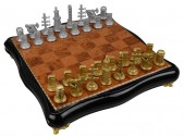 Шахматы «Нефтяные», коричневый/черный/золотистый/серебристый