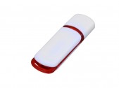 USB 2.0- флешка на 16 Гб с цветными вставками, белый/красный, размер 16Gb