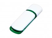 USB 2.0- флешка на 32 Гб с цветными вставками, белый/зеленый, размер 32Gb