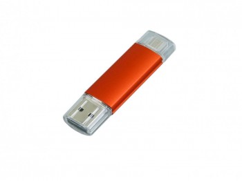 USB 2.0/micro USB- флешка на 32 Гб, оранжевый, размер 32Gb
