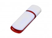 USB 2.0- флешка на 32 Гб с цветными вставками, белый/красный, размер 32Gb