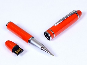 USB 2.0- флешка на 64 Гб в виде ручки с мини чипом, оранжевый, размер 64Gb