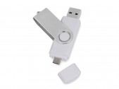 USB/micro USB-флешка на 16 Гб «Квебек OTG», белый, размер 16Gb