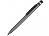 Ручка-стилус металлическая шариковая «Poke», черный/серый