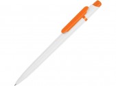 Ручка пластиковая шариковая «Этюд», белый/оранжевый