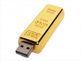 USB 2.0- флешка на 32 Гб в виде слитка золота, золотистый, размер 32Gb