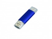 USB 2.0/micro USB- флешка на 64 Гб, синий, размер 64Gb