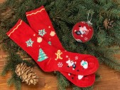 Носки в шаре 'Рождество' мужские, красный, размер стопа 25-28 см