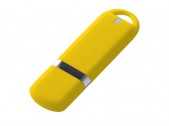 USB 2.0- флешка на 512 Мб, soft-touch, желтый, размер 512Mb