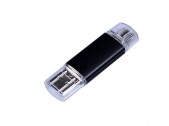 USB 2.0/micro USB/Type-C- флешка на 16 Гб, черный, размер 16Gb