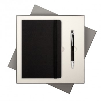 Подарочный набор Portobello/BtoBook Canyon черный (Ежедневник недат А5, Ручка)