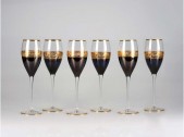 Набор бокалов для шампанского «Несомненный успех», черный/золотистый/прозрачный