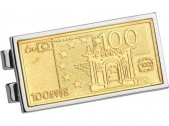 Зажим для денег «Сто евро», золотистый/серебристый
