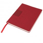 Бизнес-блокнот 'Tweedi', 150х180 мм, красный, кремовая бумага, гибкая обложка, в линейку, красный